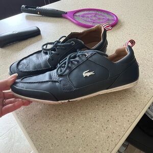 Lacoste Men's Navy Sneakers with White Accents